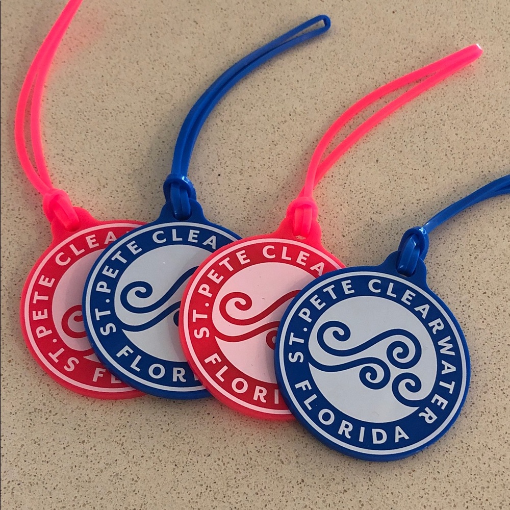 St. Pete Clearwater Florida Logo luggage tags  Tags - Pink and Blue
